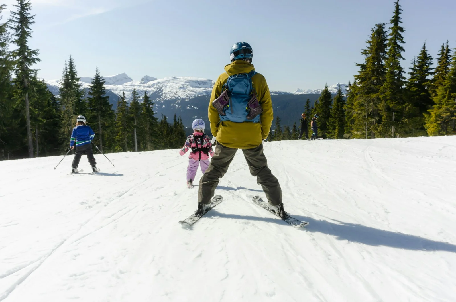 Ski school by the lift